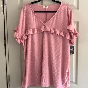 NWT pink Entro blouse